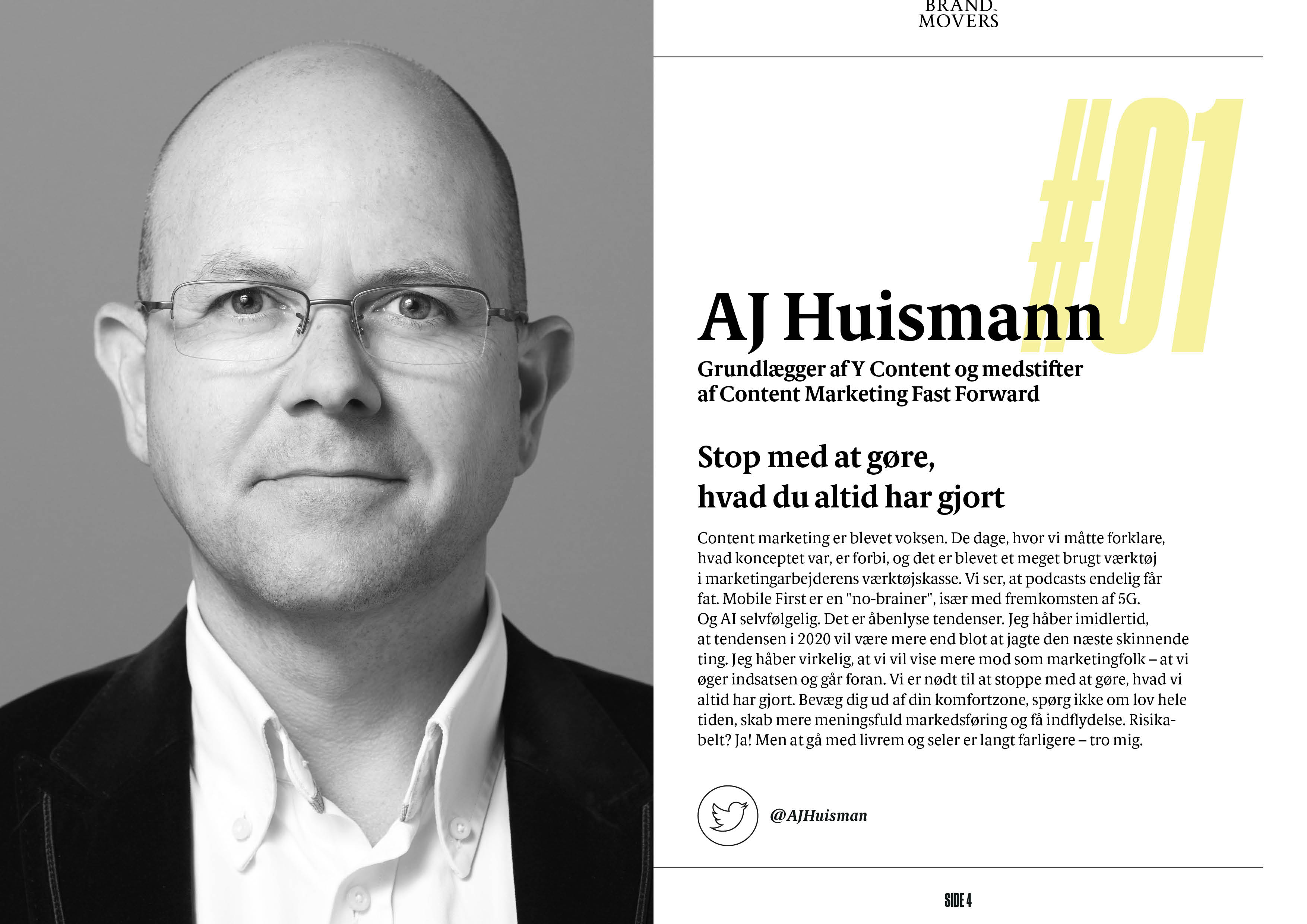 Interview med AJ Huismann i ebogen Content Marketing-forudsigelser for 2020